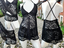 Load image into Gallery viewer, Black Lace Love Affair Set w/ Boyshorts