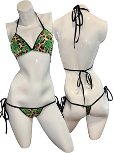 Cheetah Mary Jane Two Piece, Tie T-back