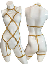 Load image into Gallery viewer, Golden Choker Full Body Garter/Harness