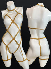 Load image into Gallery viewer, Golden Choker Full Body Garter/Harness