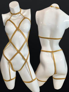 Golden Choker Full Body Garter/Harness