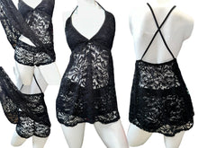 Load image into Gallery viewer, Black Lace Love Affair Set w/ Boyshorts