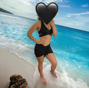 Black Wrap Around & Mini Skirt Two Piece Swimsuit