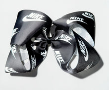 Load image into Gallery viewer, Black/White Checkmark 6 in Ribbon bow (RTS)