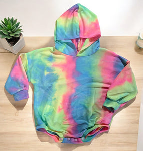 Neon Hooded Sweater Romper/Leo- 2t, 3t, 4t, 5t (RTS)