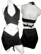 Load image into Gallery viewer, Black Wrap Around &amp; Mini Skirt Two Piece Swimsuit