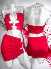 Load image into Gallery viewer, Red Crisscrossed Two Piece Mini Skirt