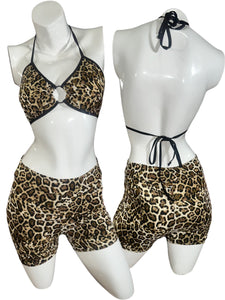 Leopard Ring Top & Shorts Set - SMALL (RTS)