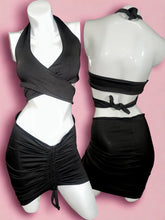 Load image into Gallery viewer, Black Wrap Around &amp; Mini Skirt Two Piece Swimsuit