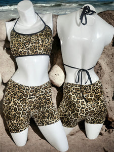 Leopard Tie Top & Shorts Set