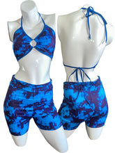 Load image into Gallery viewer, Blue Acid Ring Top &amp; Shorts Set