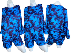 Blue Acid Lounge Top & Shorts Set