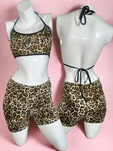 Load image into Gallery viewer, Leopard Tie Top &amp; Shorts Set