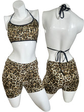 Load image into Gallery viewer, Leopard Tie Top &amp; Shorts Set