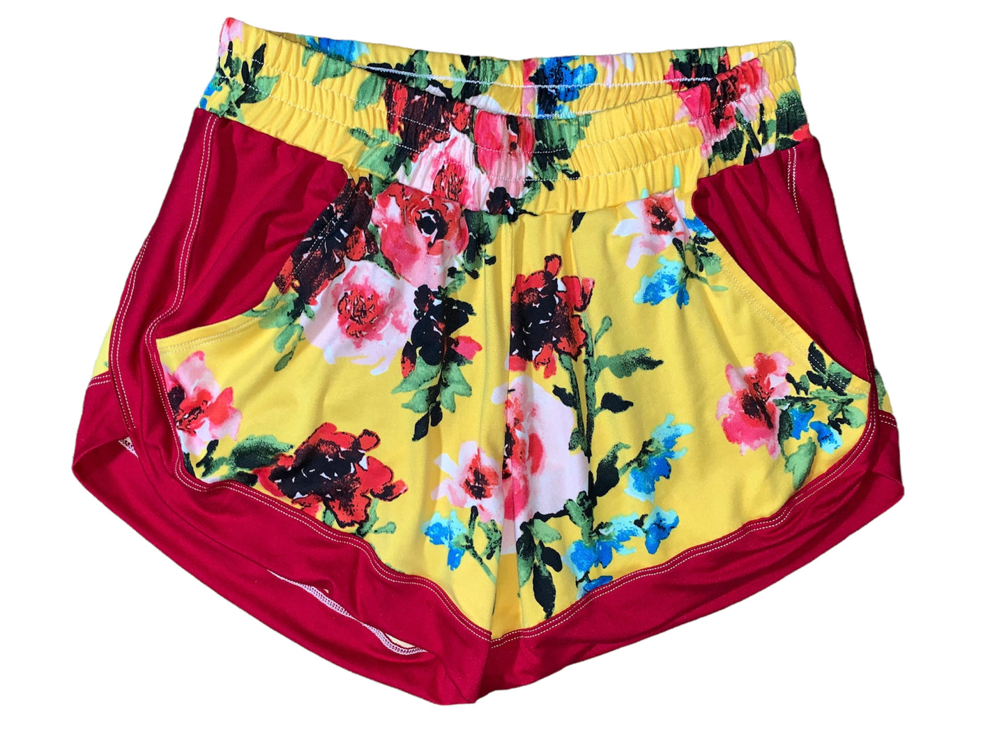 Yellow Floral Retro Shorts