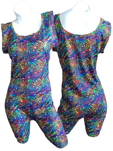 Neon Zebra Tank Romper