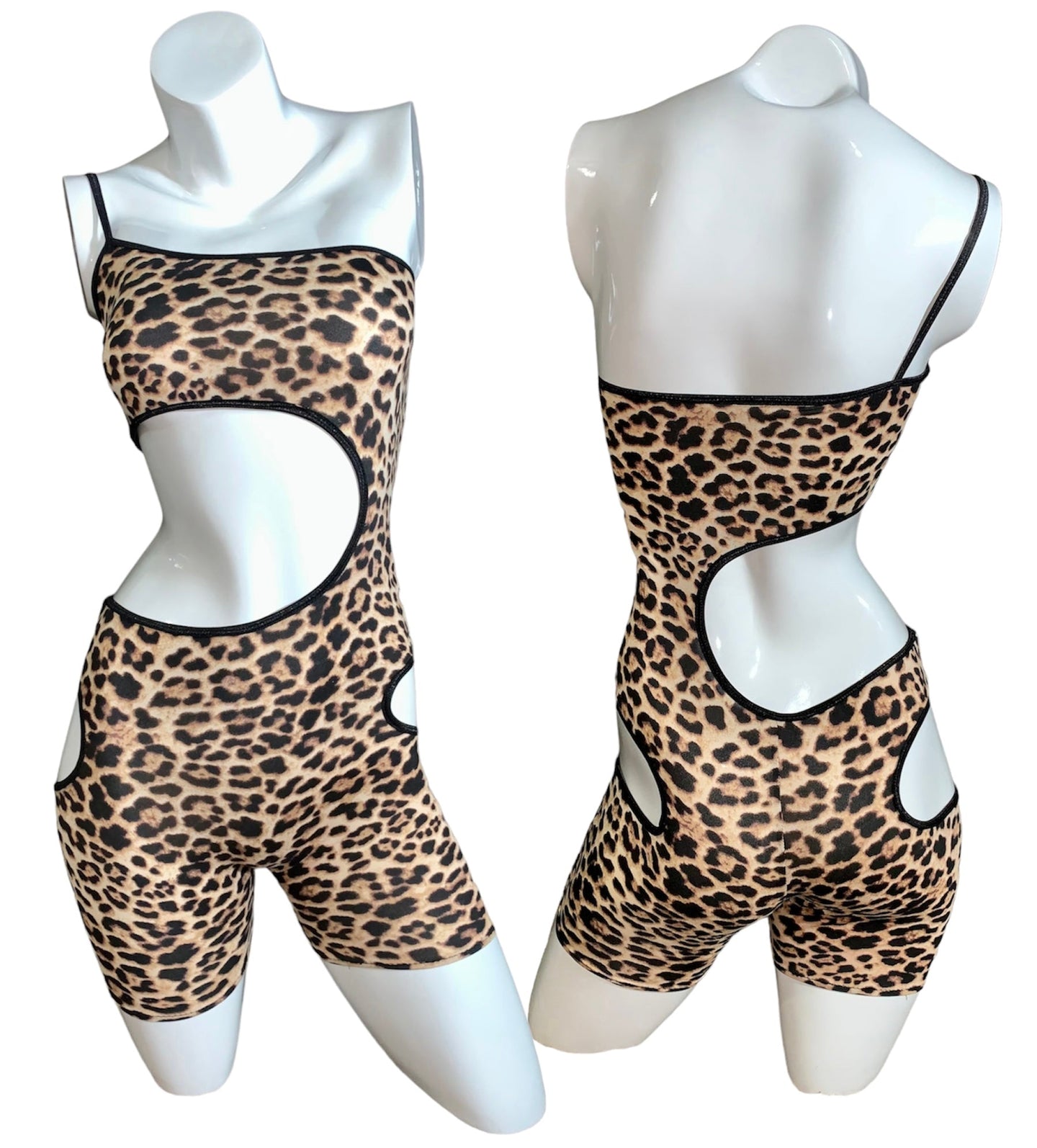 Cheetah Cut Out Romper - SMALL (RTS)